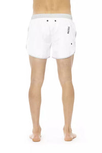 Bikkembergs White Polyester Men Swim Shorts