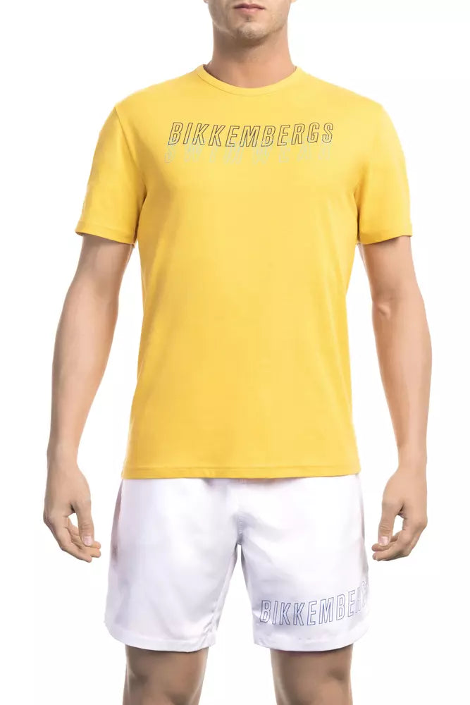 Bikkembergs Yellow Cotton Men T-Shirt