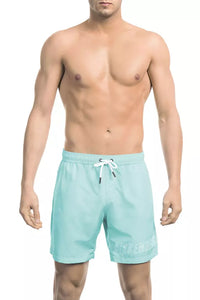 Bikkembergs Light Blue Polyester Men Swim Short