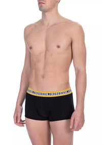 Bikkembergs Black Cotton Men Underwear Trunk Twin Pack