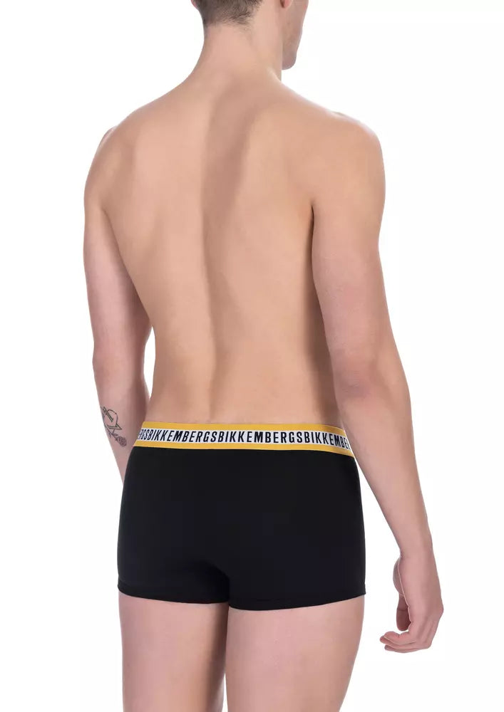 Bikkembergs Black Cotton Men Underwear Trunk Twin Pack