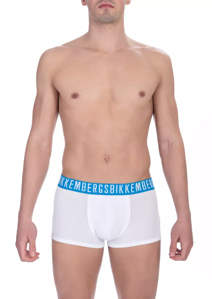 Bikkembergs White Cotton Men Trunk Underwear