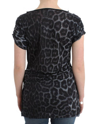 Cavalli Sultry Leopard V-Neck Modal Top