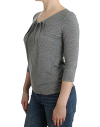 Cavalli Elegant Gray Cashmere-Blend Jumper