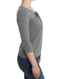 Cavalli Elegant Gray Cashmere-Blend Jumper