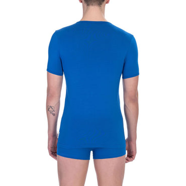 Bikkembergs Blue Cotton Men T-Shirt Twin Pack