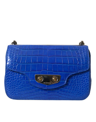 Balenciaga Alligator Skin Mini Shoulder Bag - Elegant Blue