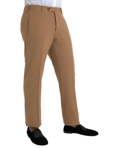 Prada Beige Cashmere Men Straight Fit Dress Pants