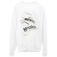 Maison Margiela Elegant Cotton Knit Sweater in Pristine White