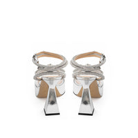 MACH & MACH Elegant Silver Leather Platforms