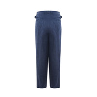 Emporio Armani Elegant Linen Blue Trousers for Men