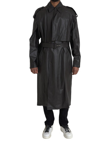 Bottega Veneta Black Matte Waterproof Leather Coat Jacket