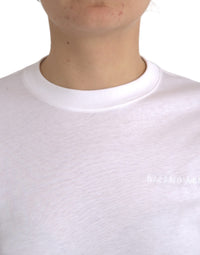 Balenciaga White Cotton Crew Neck Short Sleeves T-shirt