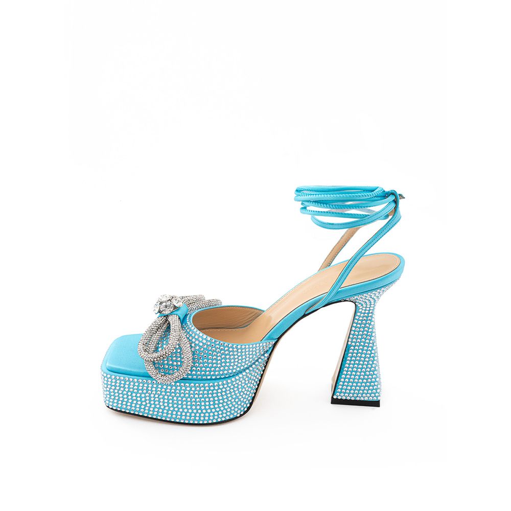 MACH & MACH Light Blue Leather Platforms & Wedge