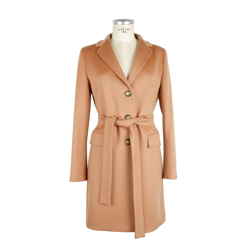 Made in Italy Beige Cashmere Jackets & Coat