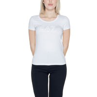 EA7 Emporio Armani Cream Cotton Tops & T-Shirt