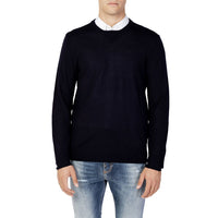 Armani Exchange Blue Wool T-Shirt