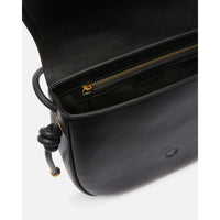 PINKO Black Leather Crossbody Bag