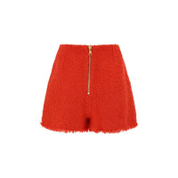 Balmain 2 Pkts Btn Escargot Belted Tweed Shorts