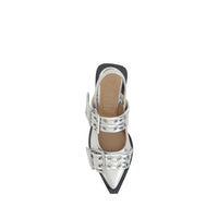 Ganni Buckle Metallic Ballerinas