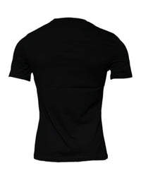 Versace Black Medusa Print Cotton Crew Neck Men T-shirt