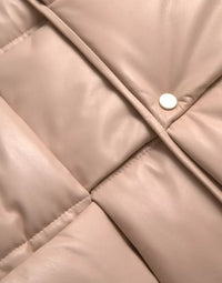 Bottega Veneta Beige Quilted Sleeveless Calf Leather Jacket