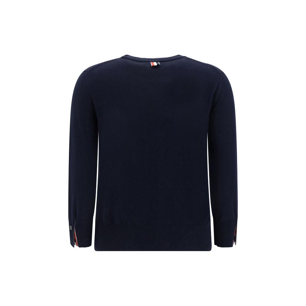 Thom Browne White bands crew neck Sweater