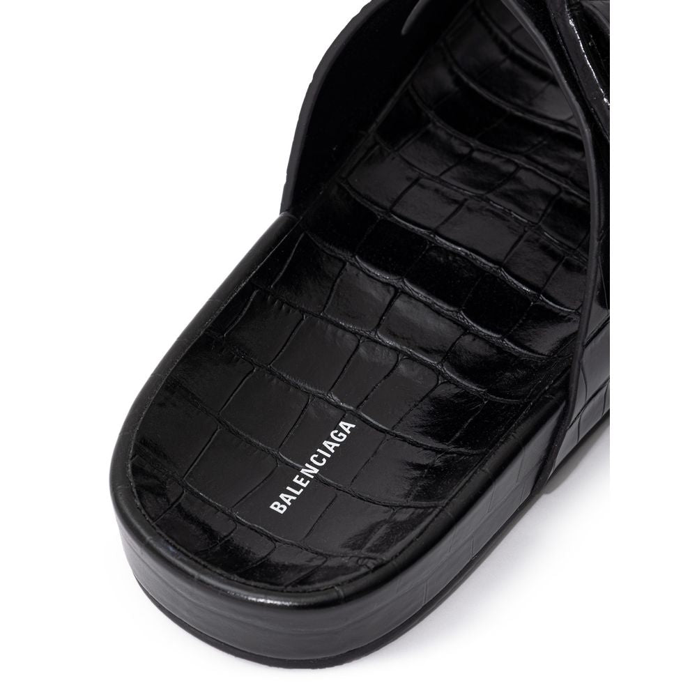 Balenciaga Black Leather Sandal