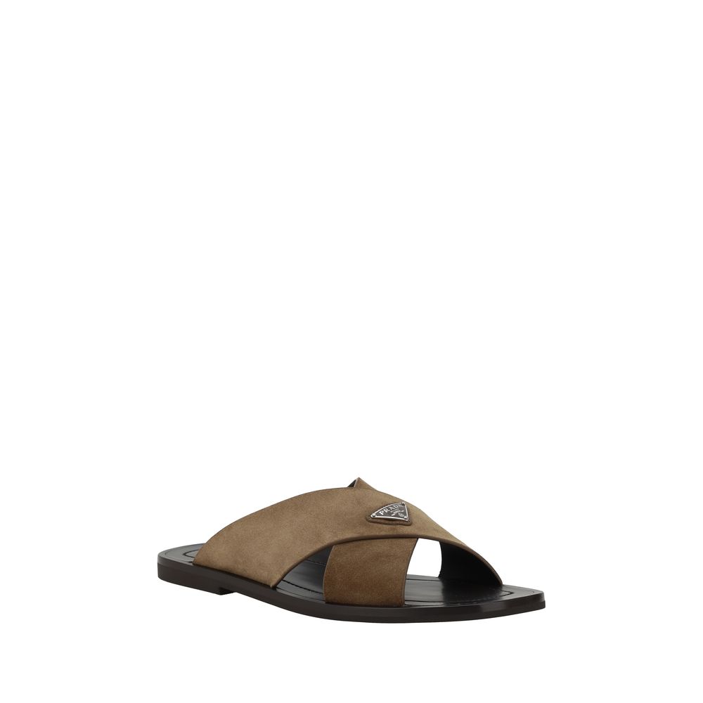 Prada Criss Cross Slides Sandals