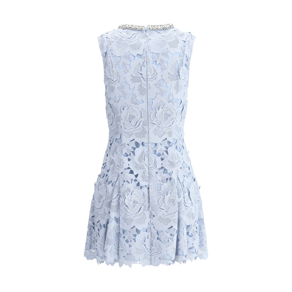 Self-Portrait lace Mini Dress with jewel collar