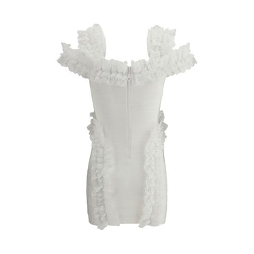 Self-Portrait Knit Ruffle Mini Dress