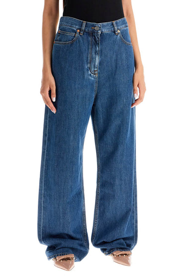 Valentino Garavani baggy cotton and lyocell jeans