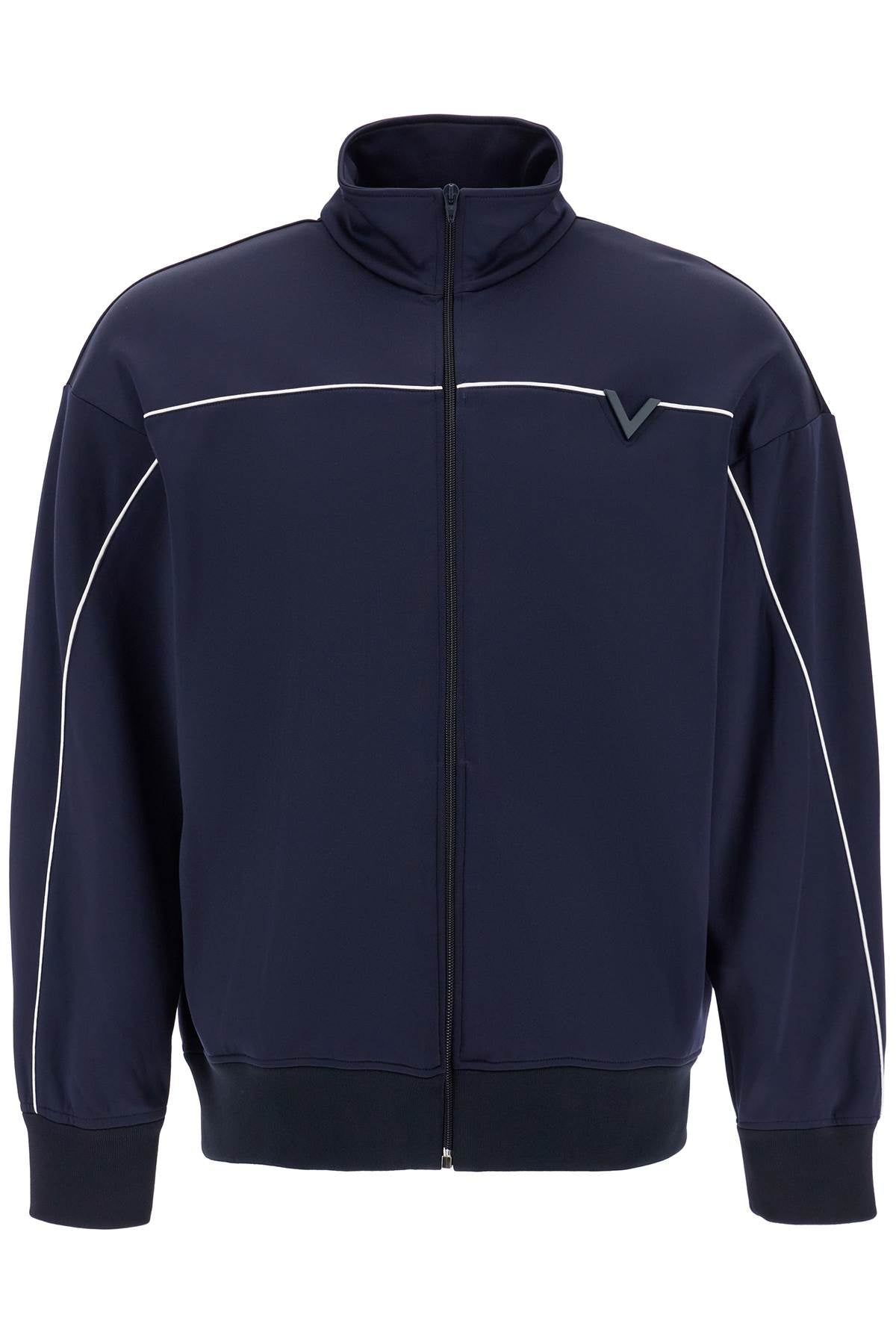 Valentino Garavani metallic v-detail sports sweatshirt