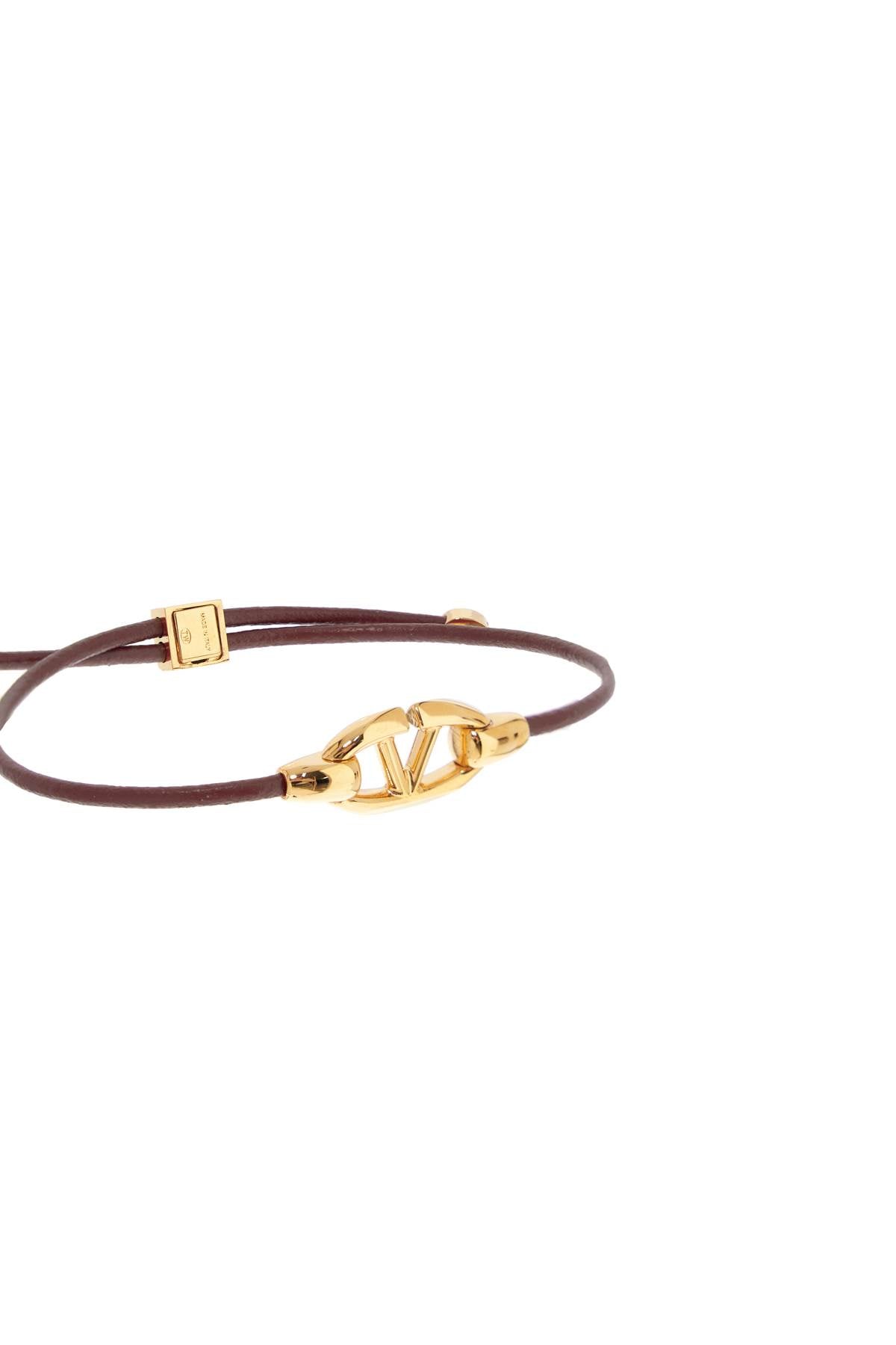 Valentino Garavani leather vlogo bracelet 'the bold