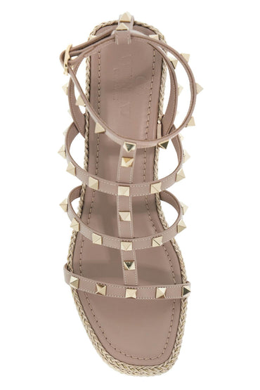 Valentino Garavani rockstud wedge sand