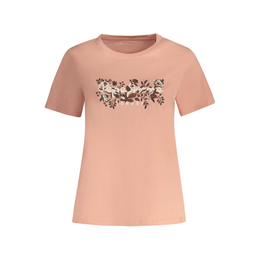 Pepe Jeans Pink Cotton Tops & T-Shirt