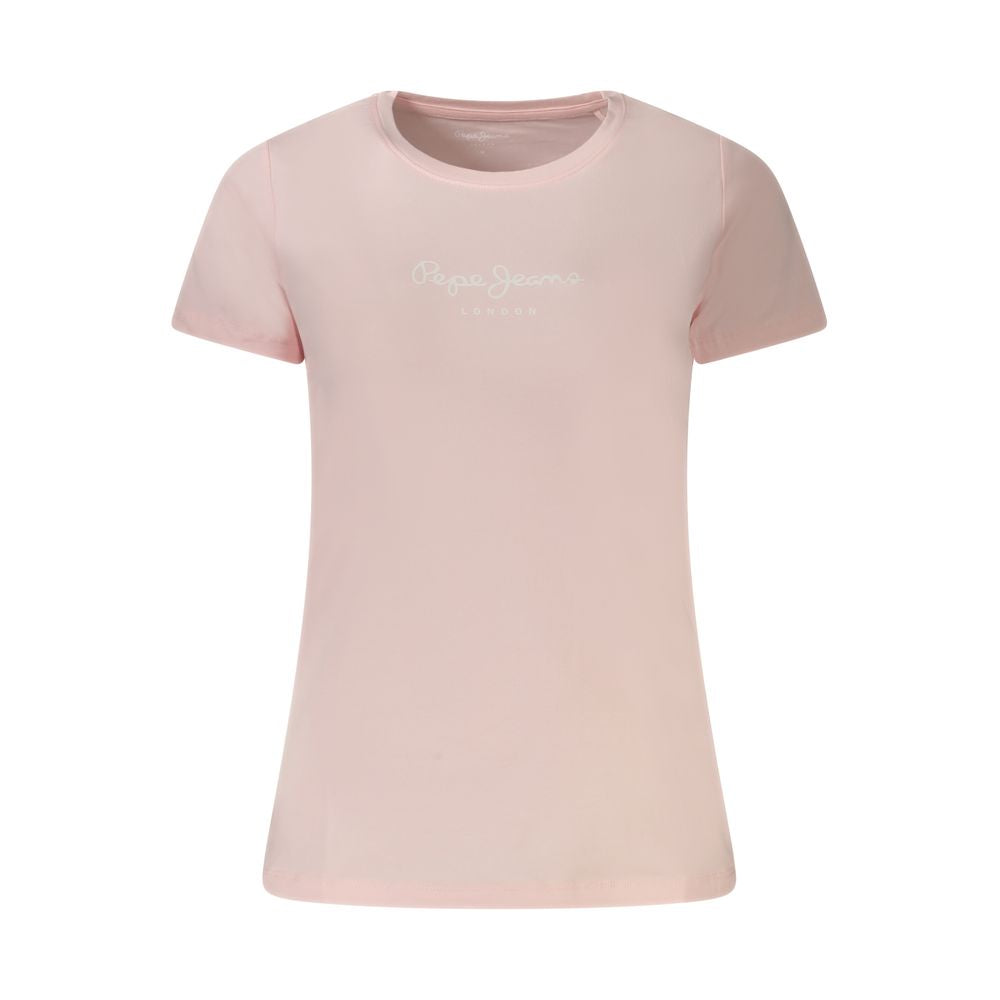 Pepe Jeans Pink Cotton Tops & T-Shirt