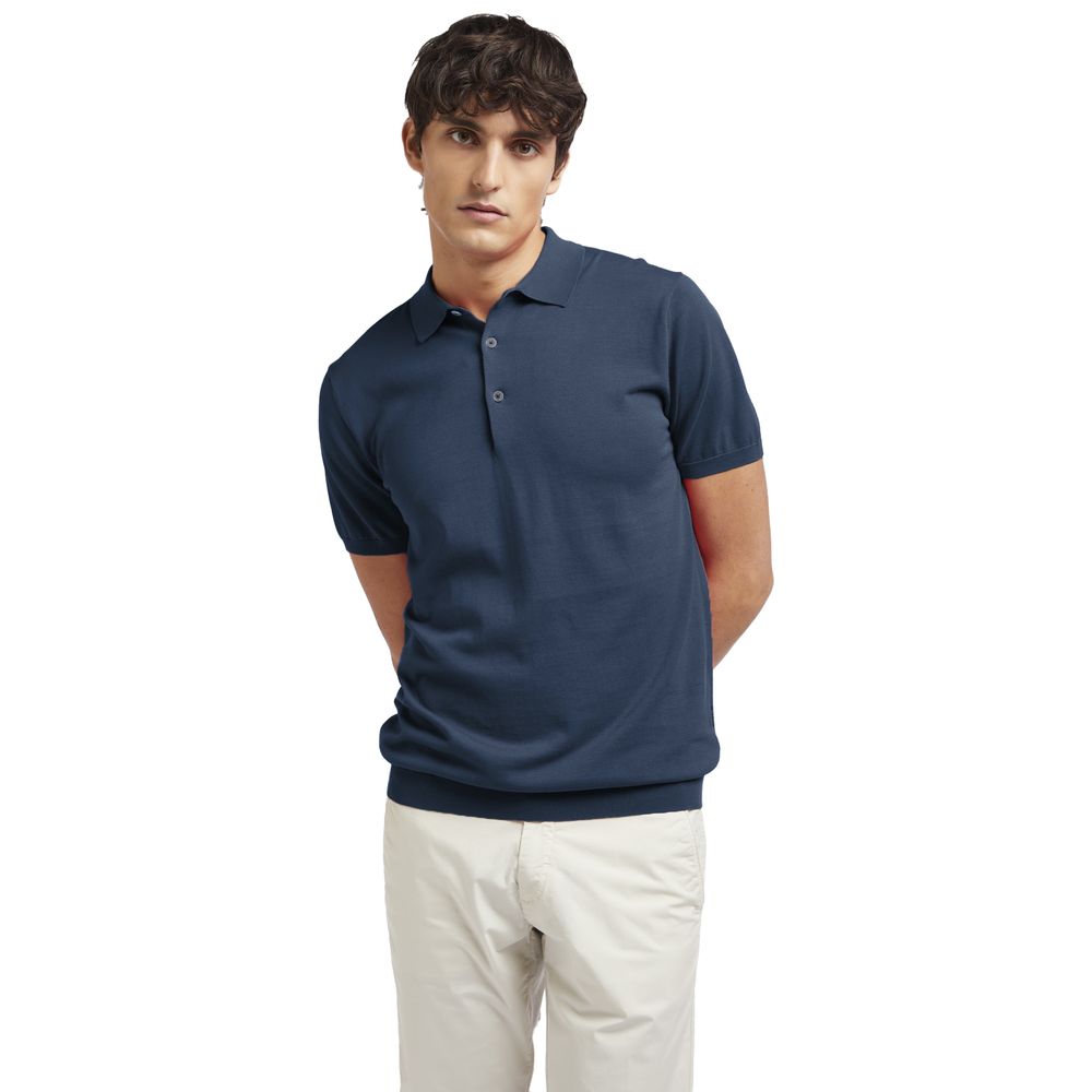 AT.P.CO Blue Cotton Polo Shirt