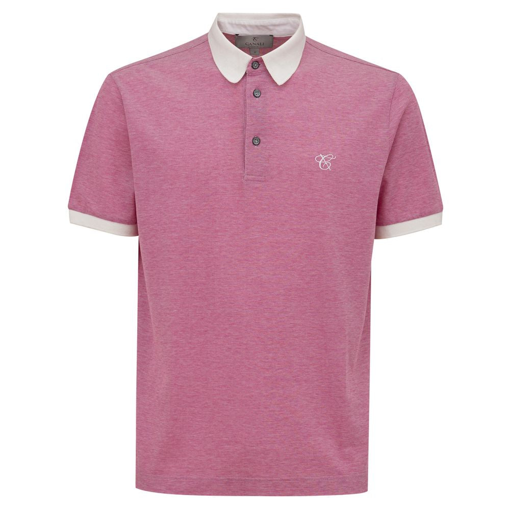 Canali Pink Cotton Polo Shirt