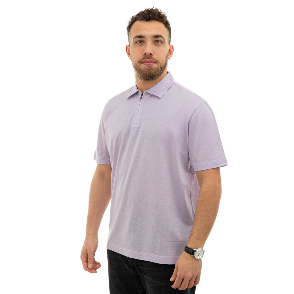 Canali Purple Cotton Polo Shirt