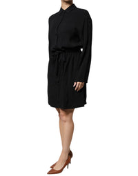 Emporio Armani Black Viscose Long Sleeves A-line Mini Dress