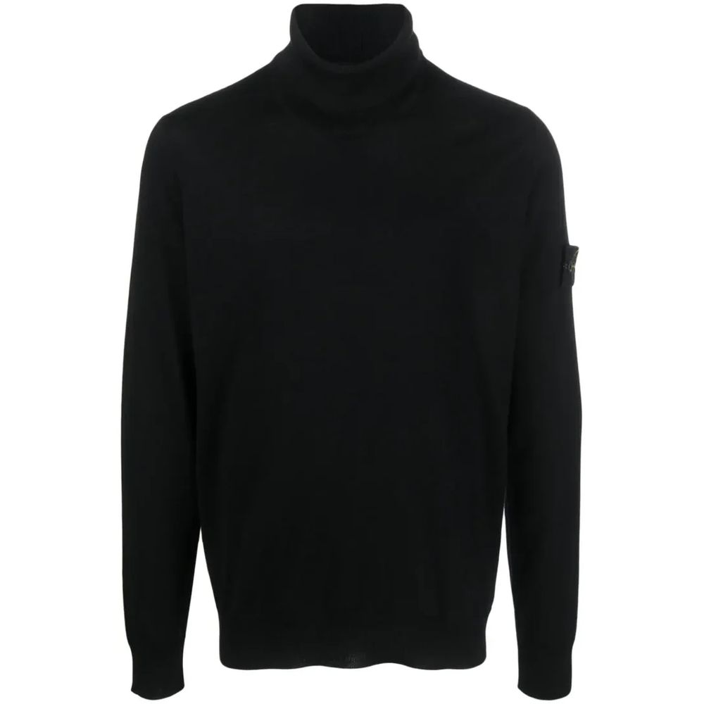 Stone Island Black Wool Vergine Sweater