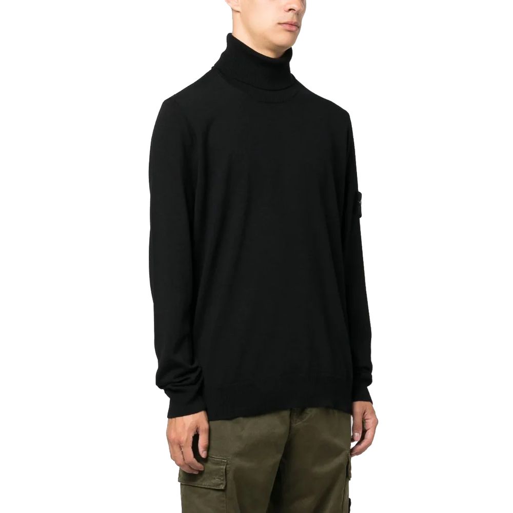 Stone Island Black Wool Vergine Sweater