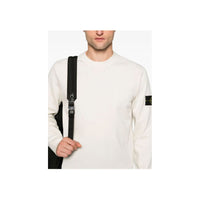 Stone Island White Wool Men Sweater