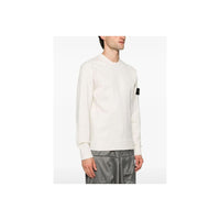 Stone Island White Wool Men Sweater