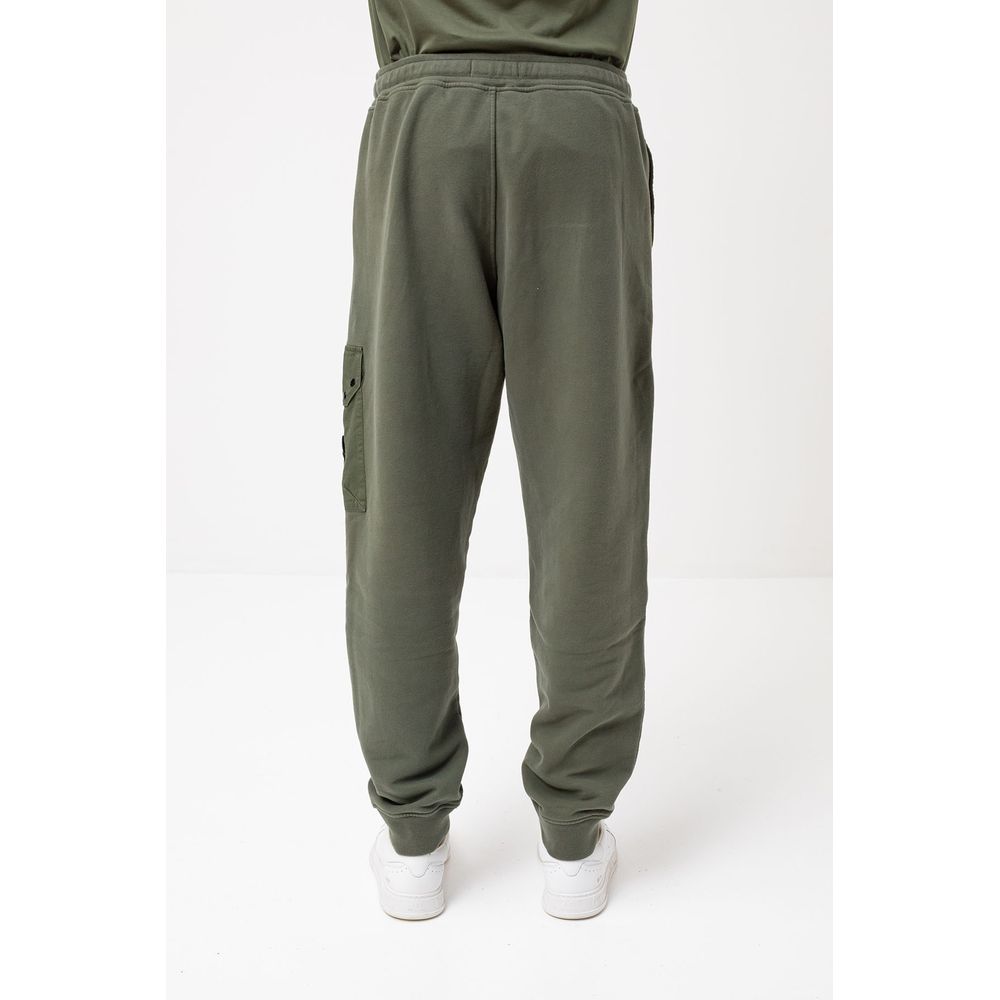 Stone Island Green Cotton Men Tracksuit Trouser