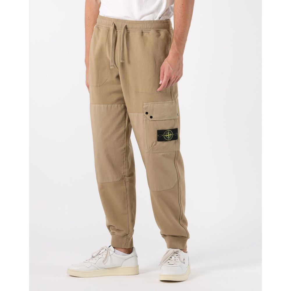 Stone Island Beige Cotton Men Cargo Trouser