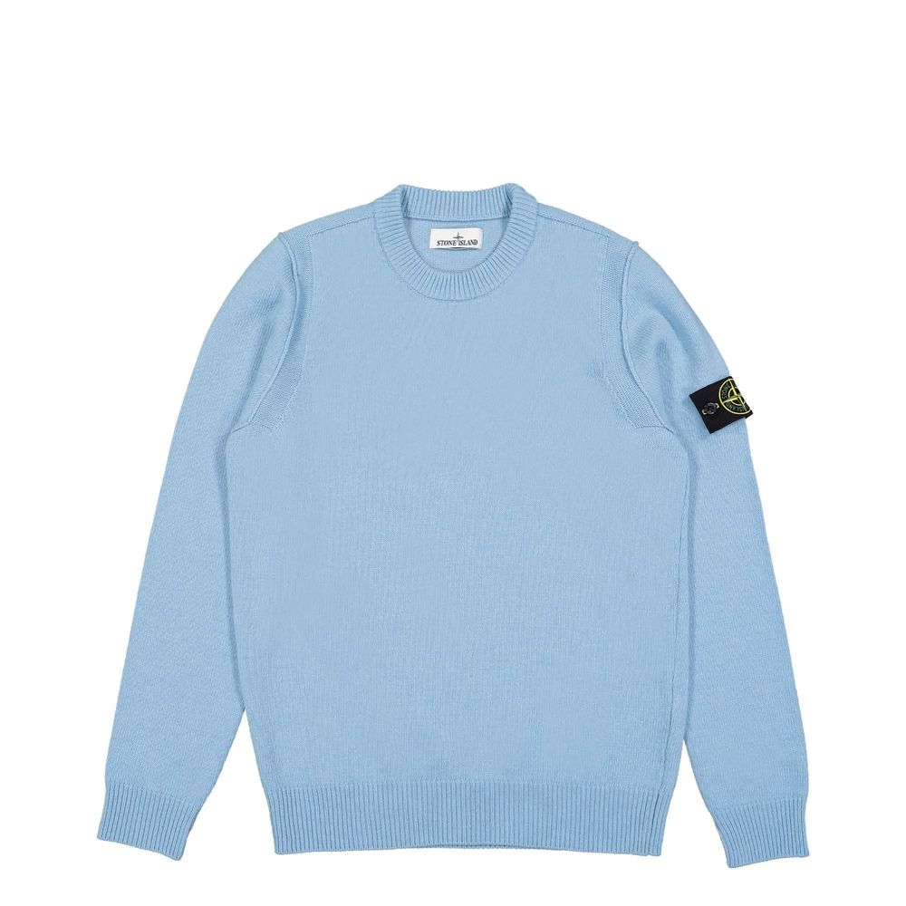 Stone Island Light Blue Wool Sweater