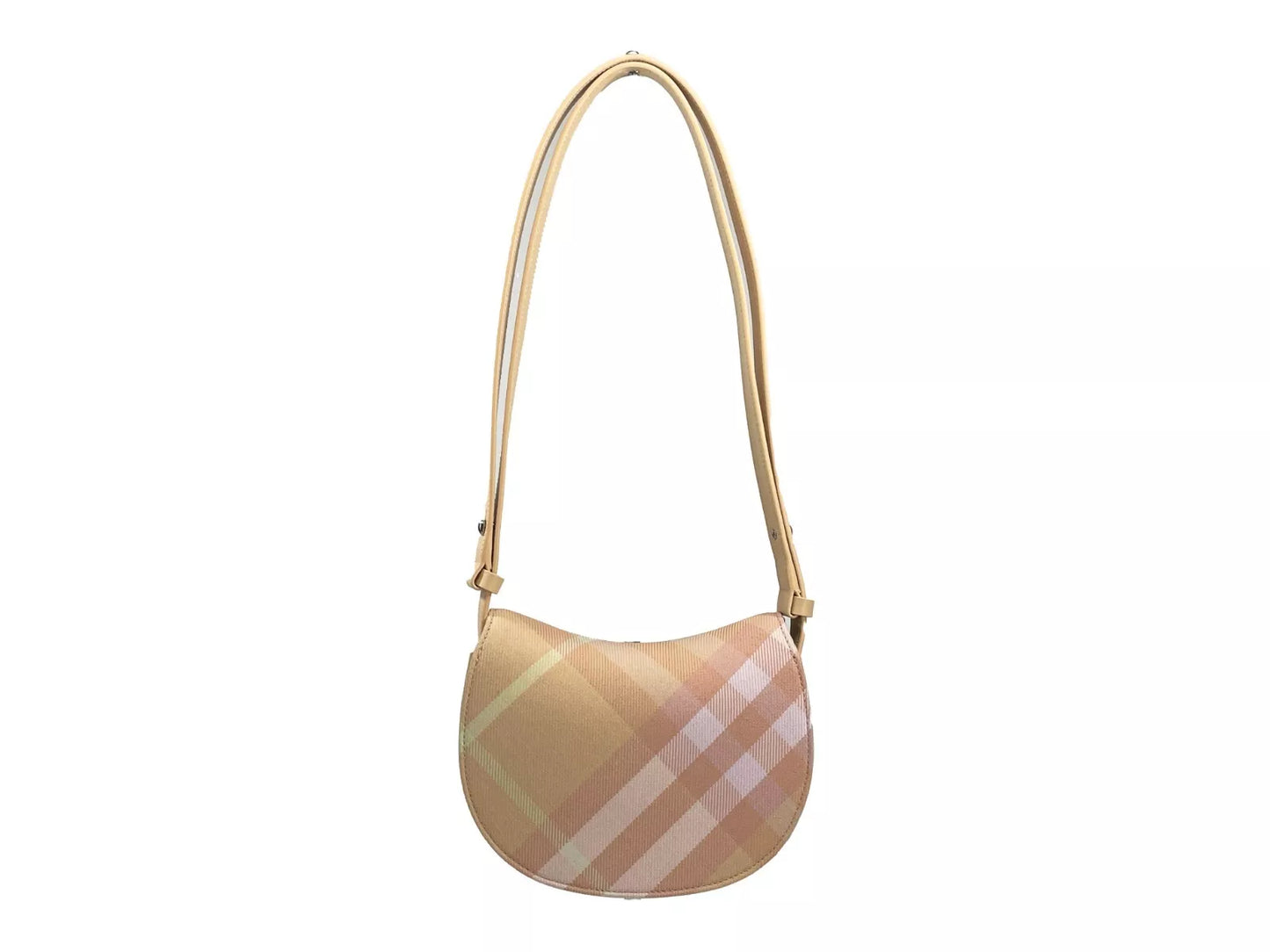 Burberry Mini Check Rocking Horse Crossbody Bag Purse Peach