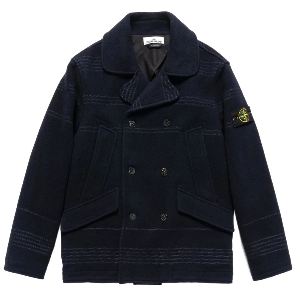 Stone Island Blue Wool Vergine Jacket